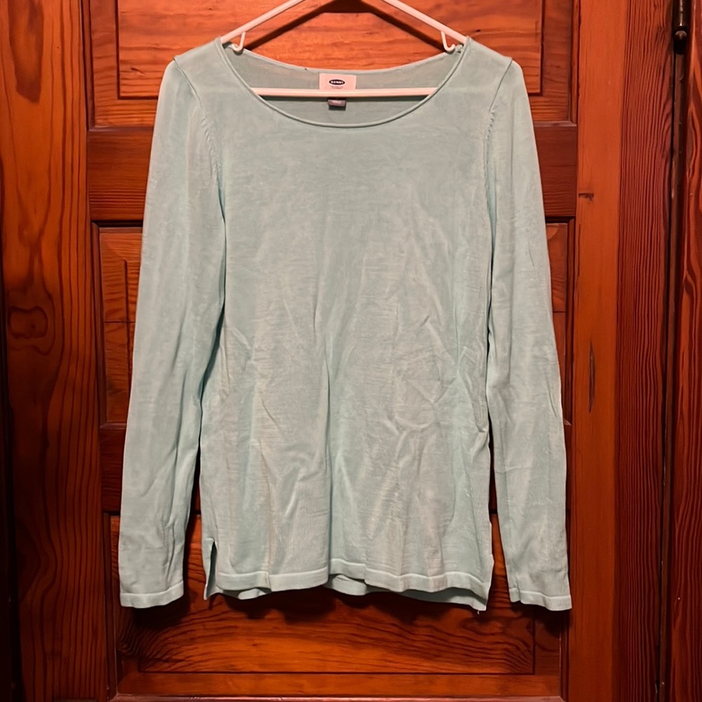 Old Navy size M, light blue/tealish long sleeve top